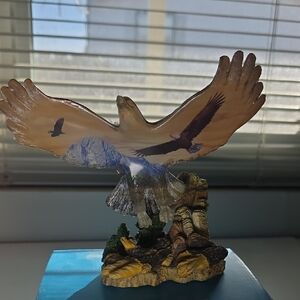 Majestic Eagle Sculpture - Brown and Gold